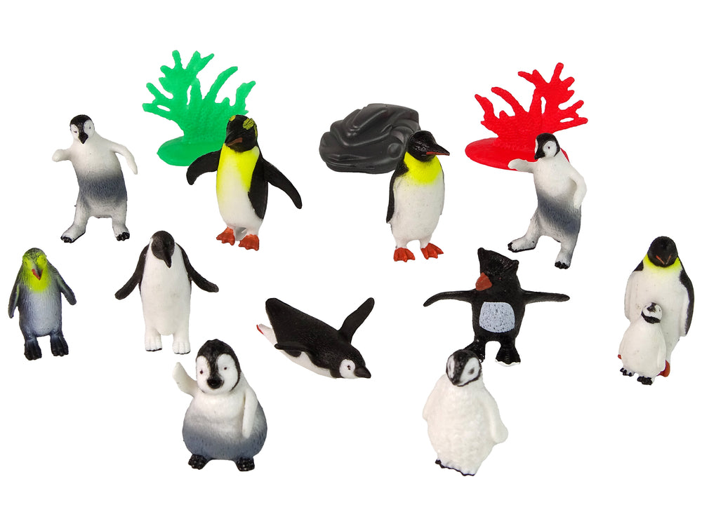 Set Tiere Pinguine Figuren Röhre Spielzeug Sammlung Hartgummi Seegras