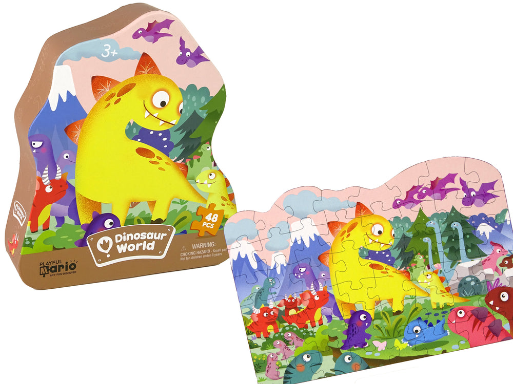 Kinder Puzzle Dinosaurier Dino Vulkan Kinderpuzzle Tiere 48 Teile