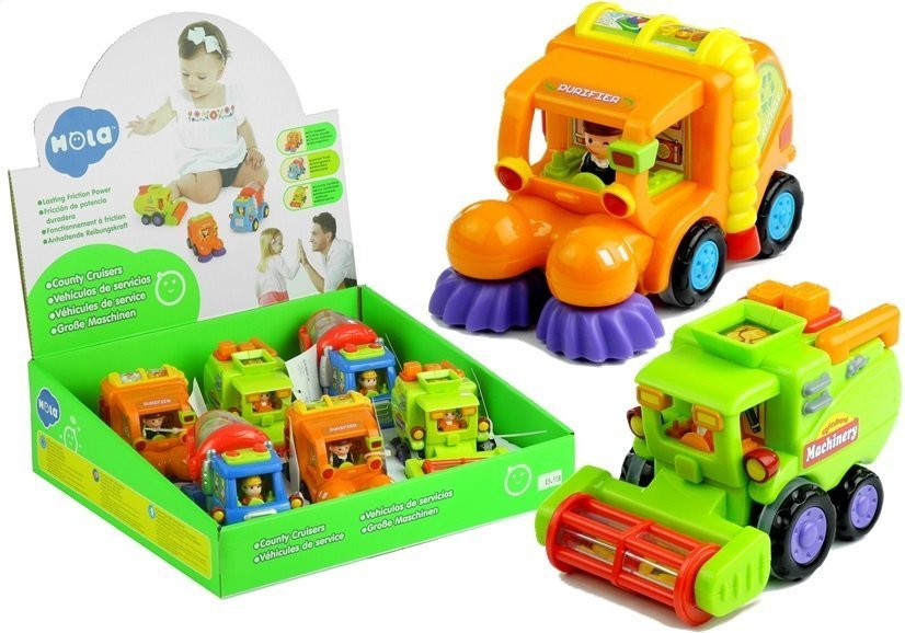 Betonmischer Müllwagen Mähdrescher Cartoon Car Fahrzeug Auto Spielzeug