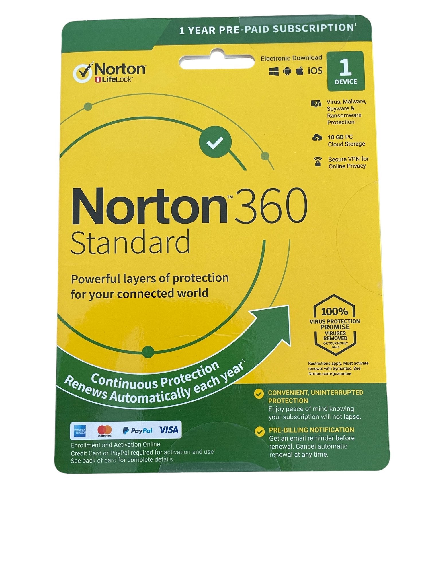 Norton 360 Standard 2022, Antivirus Software 10GB Cloud Speicher