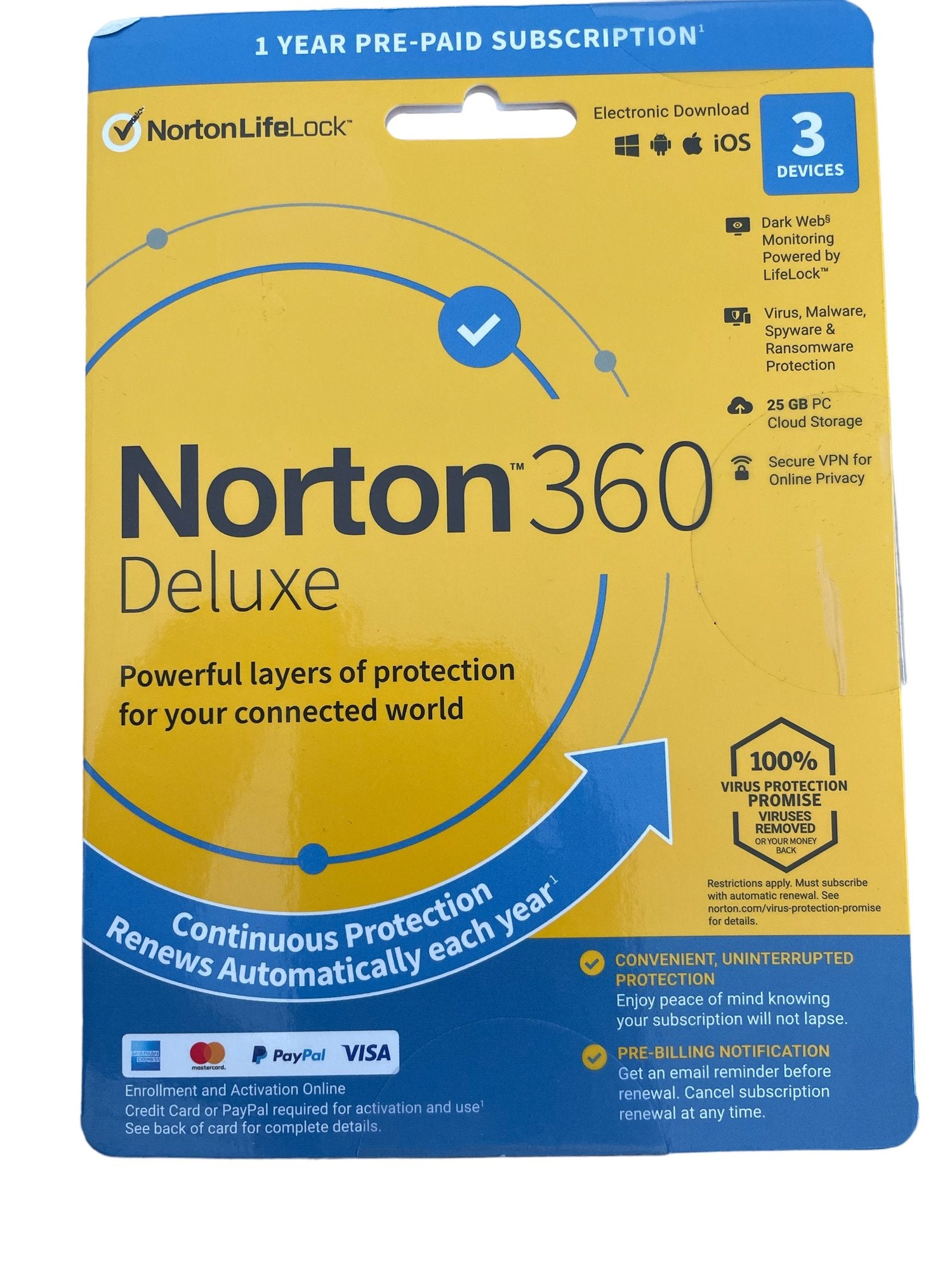 Norton 360 Deluxe 2022 Antivirus Software 3 Geräte 25GB Cloud Speicher
