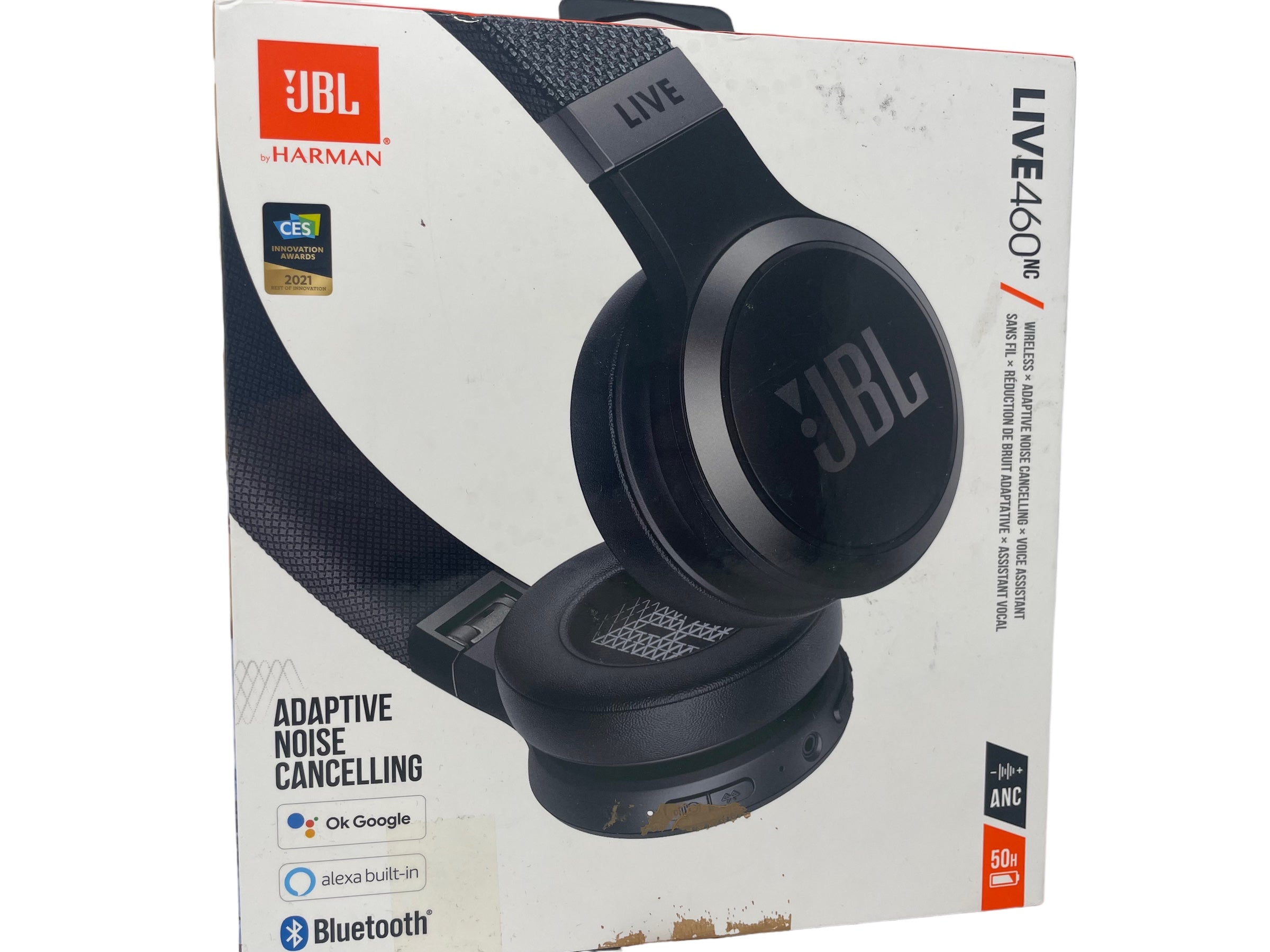 (B) JBL Live 460NC kabelloser On-Ear Bluetooth-Kopfhörer in Schwarz