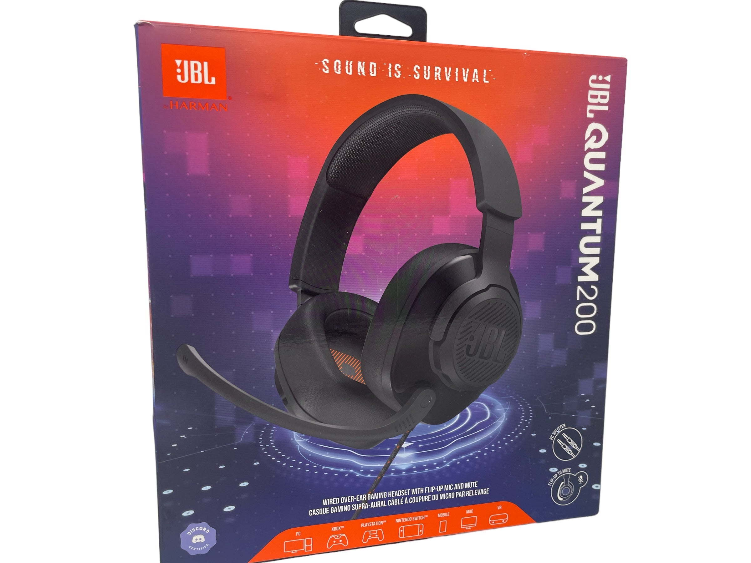 (B) JBL Quantum 200 Over-Ear Gaming Headset Wired 3,5 mm