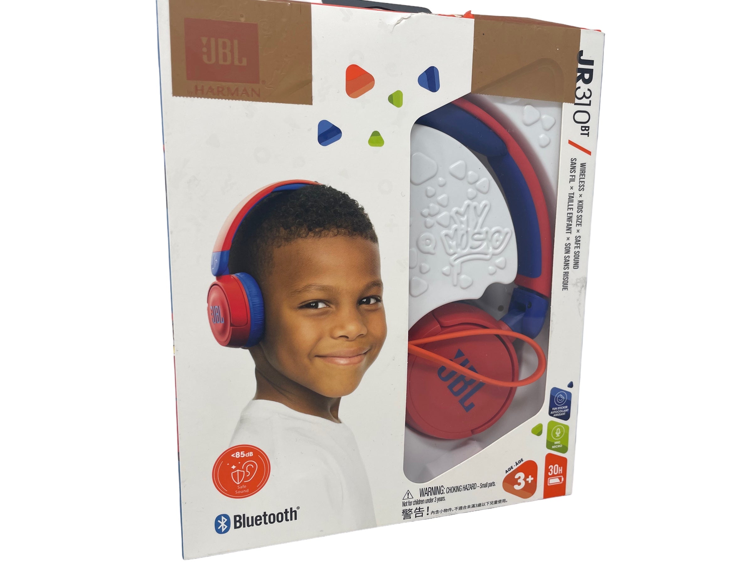 (B) JBL Jr310 BT On-Ear Kinder-Kopfhörer in Rot-Blau – Kabellos Bluetooth