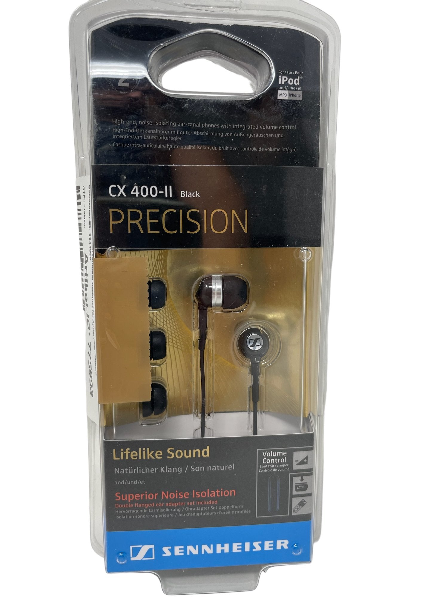 (B) Sennheiser CX 400 Ohrhörer geeignet für Apple iPod schwarz