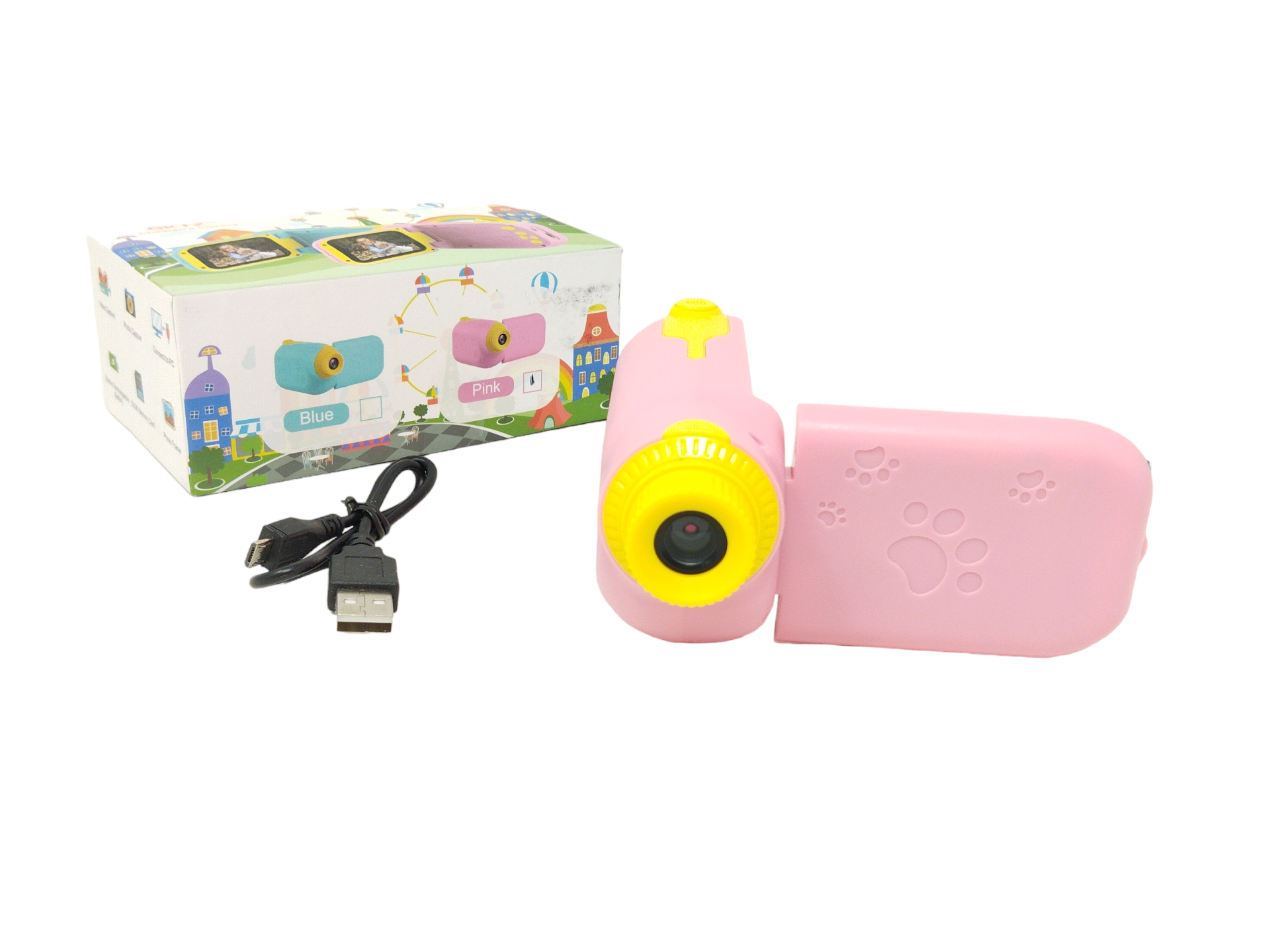 (B) GKTZ Kinder-Camcorder, Kinder-Digitalkamera, wiederaufladbar, 6,1 cm (2,4 Zoll) HD-Bildschirm, 1080P mit 32 GB TF-Karte, stoßfest, Kinder-Video