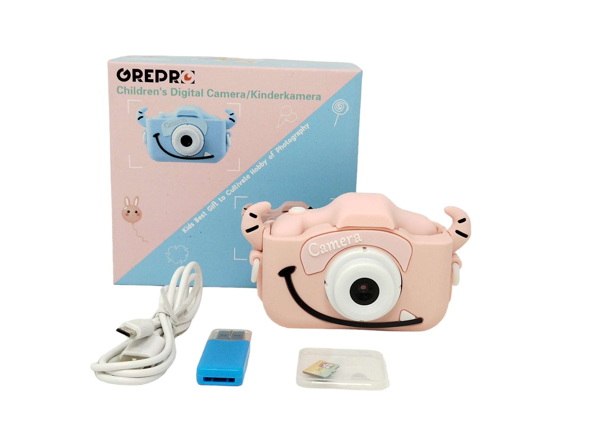 (B) GREPRO Kinder Kamera, 2.0”Display Digitalkamera Kinder Geschenke für 3 4 5 6 8 7 9 Jahre Jungen und mädchen, 1080P HD Anti-Drop Fotoapparat Kinder für Weihnachten Spielzeug Blau