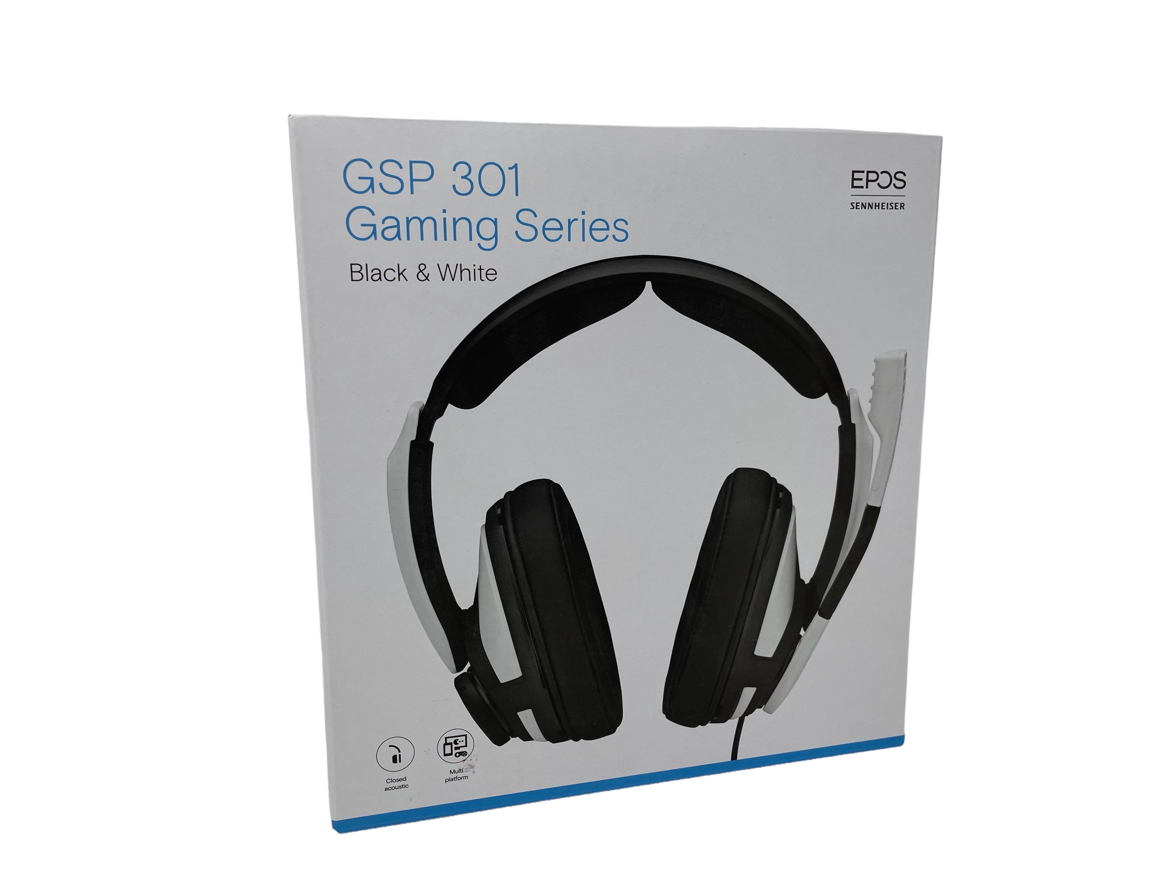 (B) Sennheiser GSP 301 Kabelgebundenes Gaming Headset Kopfhörer schwarz weiß