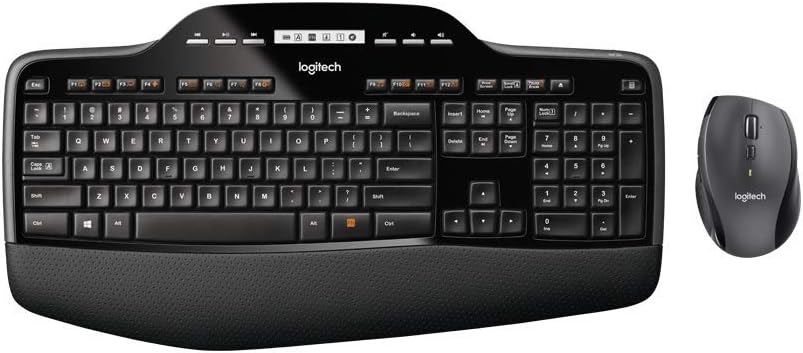 (B) Logitech MK710 Kabelloses Maus- und Tastatur-Kit für Windows, 2,4 GHz Wireless, Multimedia-Tasten IT QWERTY