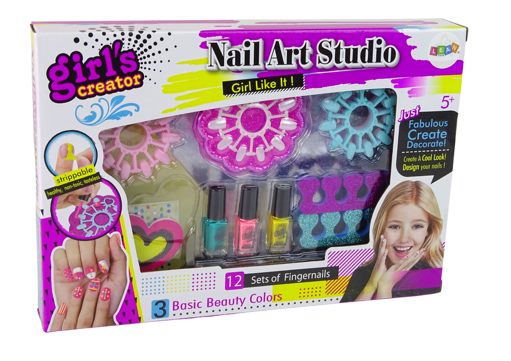 Mädchen Nagelstyling-Set Nail Art Studio Beauty-Set Strasssteine Lack