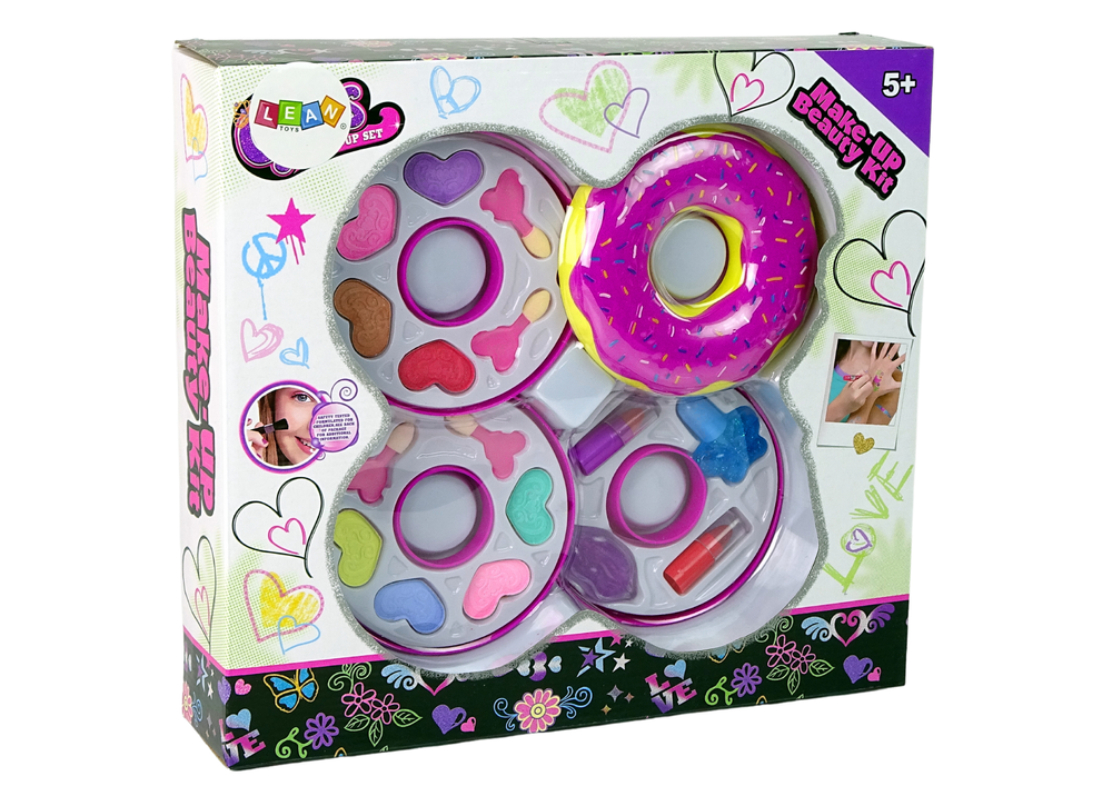 Donut Lidschatten Lippenstift Palette Make-Up Schminke Handtasche Lack