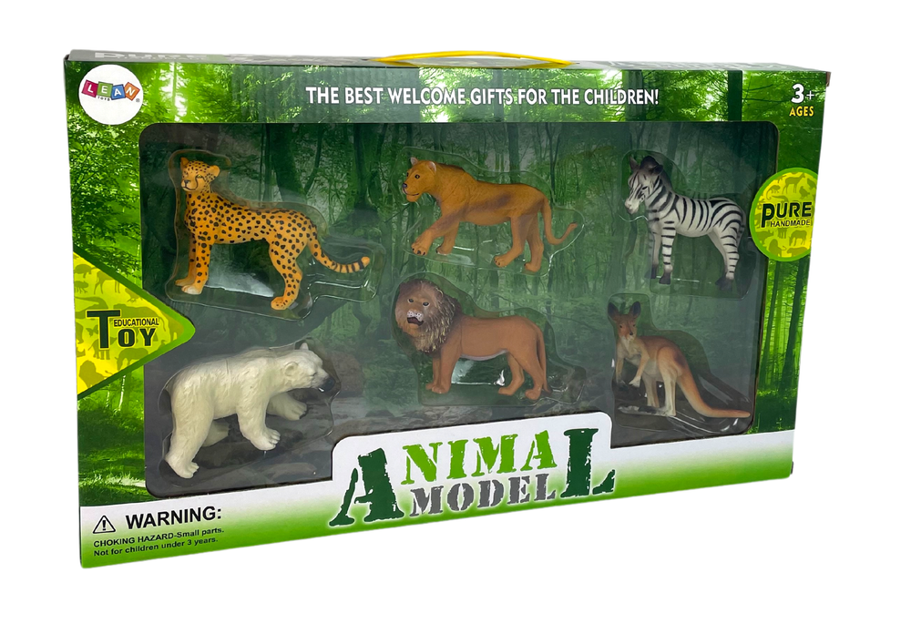 Figurenset Wildtiere Afrika Känguru Zebra Figur Tiere Hartgummi Set