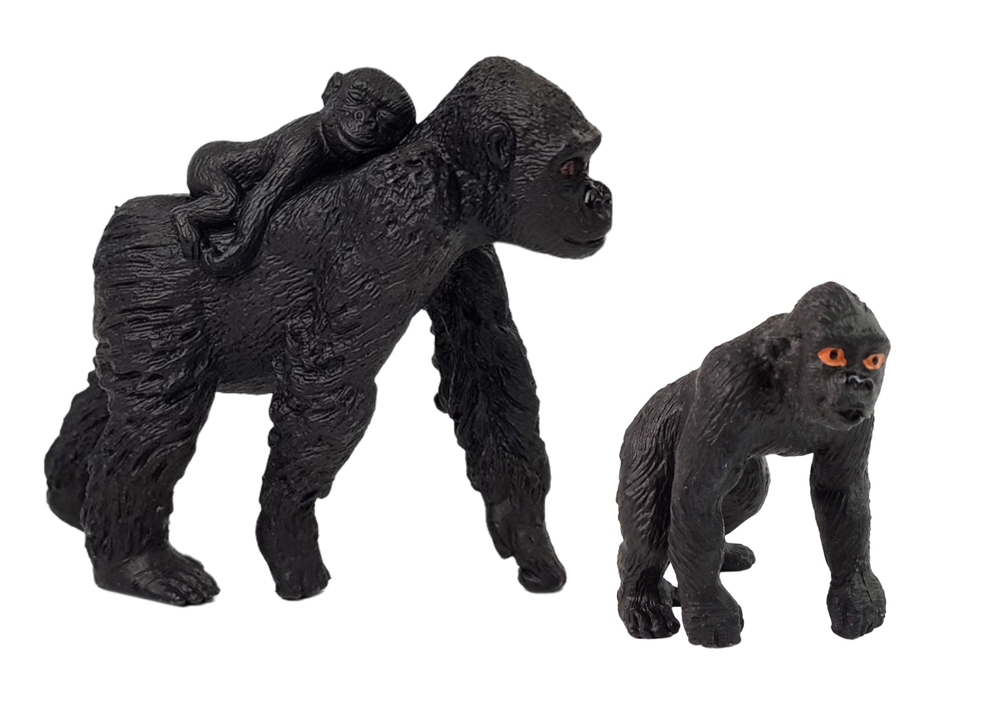 Set Figuren Gorillas Jungen Tiere Wildtiere Modell Zoo Spielzeug Affen