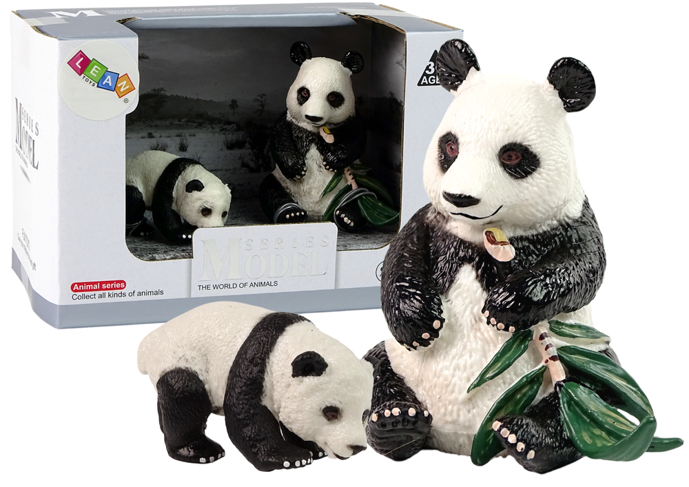 Set Pandafiguren Jungtier Bambusblätter Wildtierfigur Modell Figuren