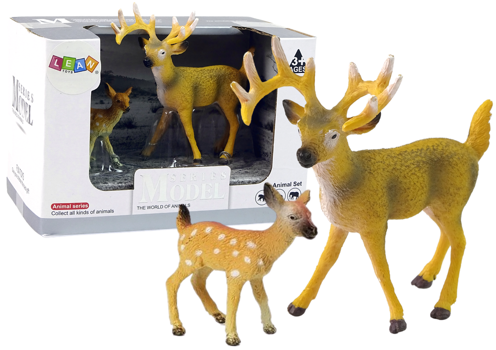 Set Figuren Hirsch Jungtier Waldtiere Wildtiere Modelle Spielzeug Zoo