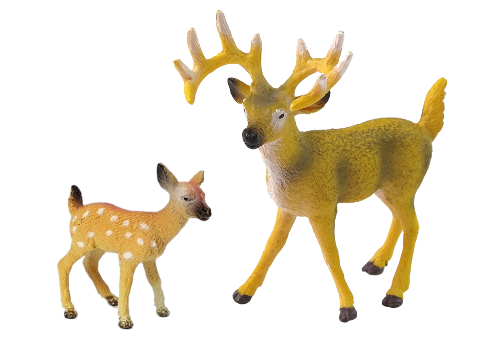 Set Figuren Hirsch Jungtier Waldtiere Wildtiere Modelle Spielzeug Zoo