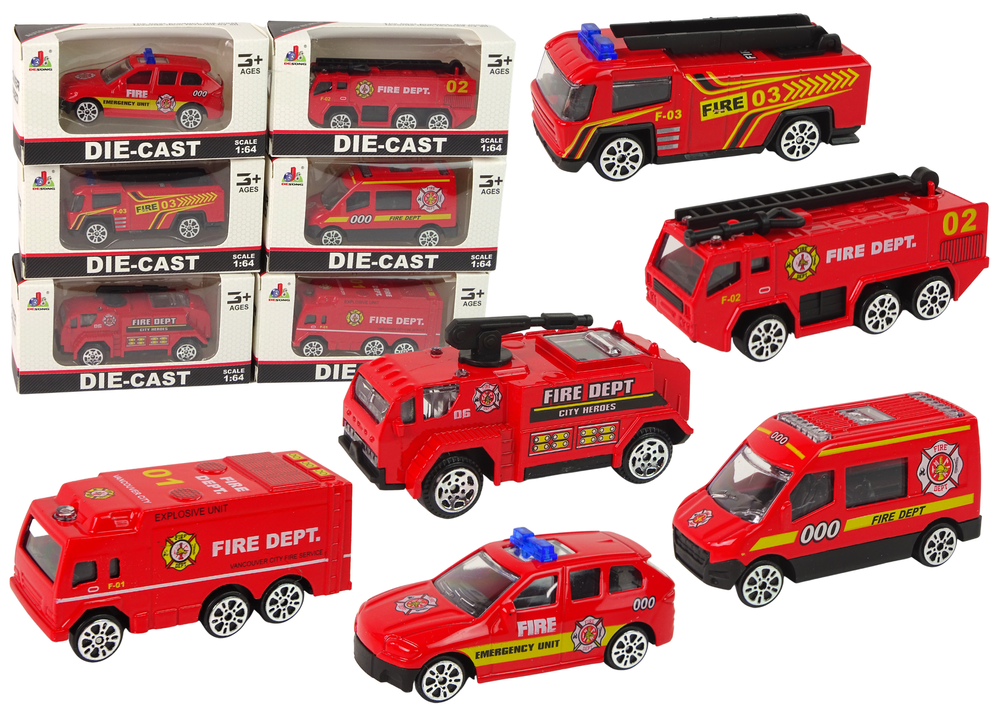 Feuerwehr Auto Spielzeug Fahrzeug Set Feuerwehrautos Modell Aufkleber