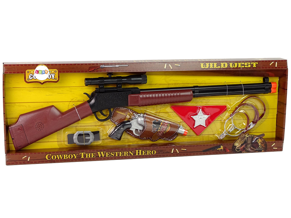 Schrotflinte Revolver Cowboy-Set Accessoire Karneval Pistole Sheriff