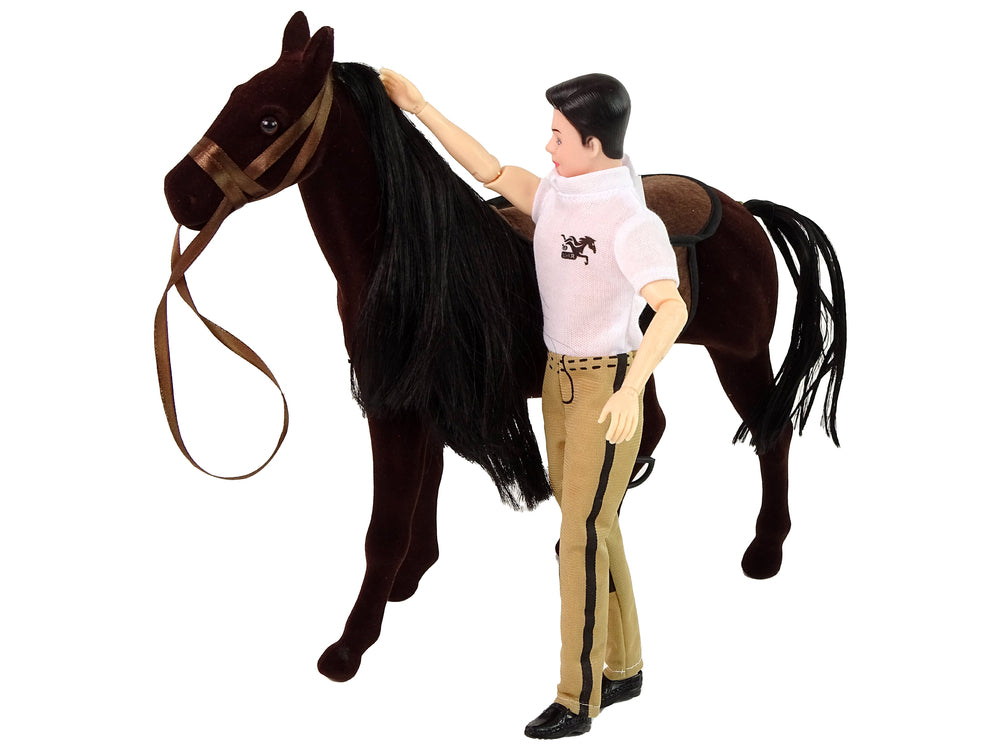 Pferd Puppe Figur Set Jockey-Puppe Spielzeug Stall Bauernhof Sattel