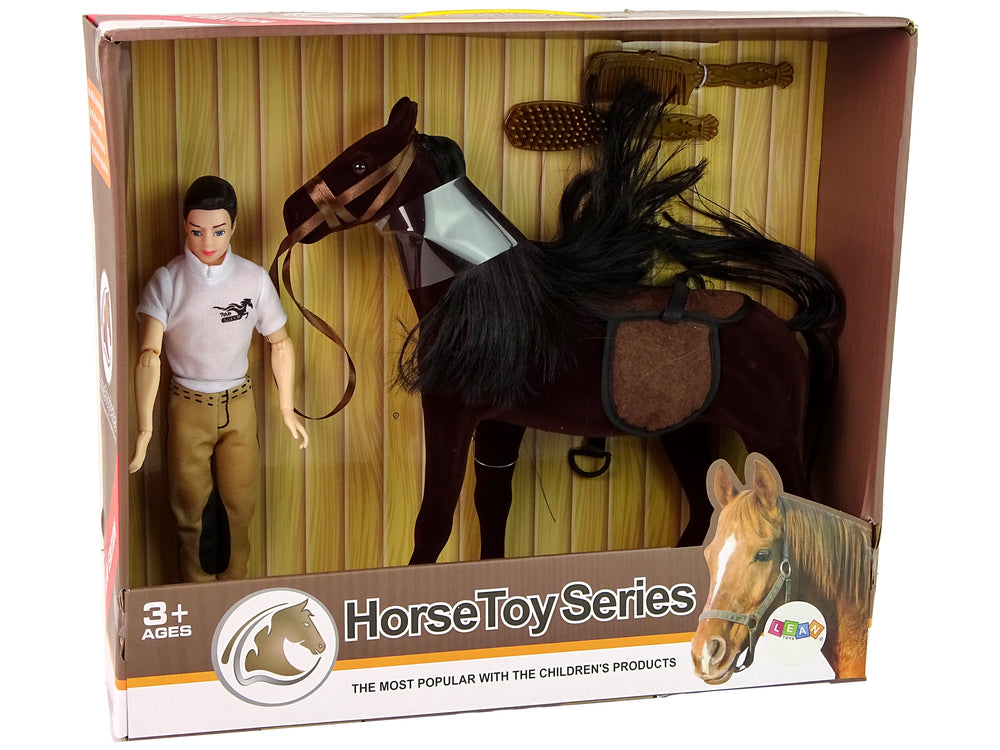 Pferd Puppe Figur Set Jockey-Puppe Spielzeug Stall Bauernhof Sattel