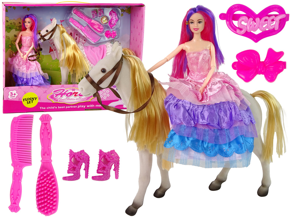 Prinzessin-Puppe Zubehör Pony Figuren Set Puppe Pferd Spielzeug Tier