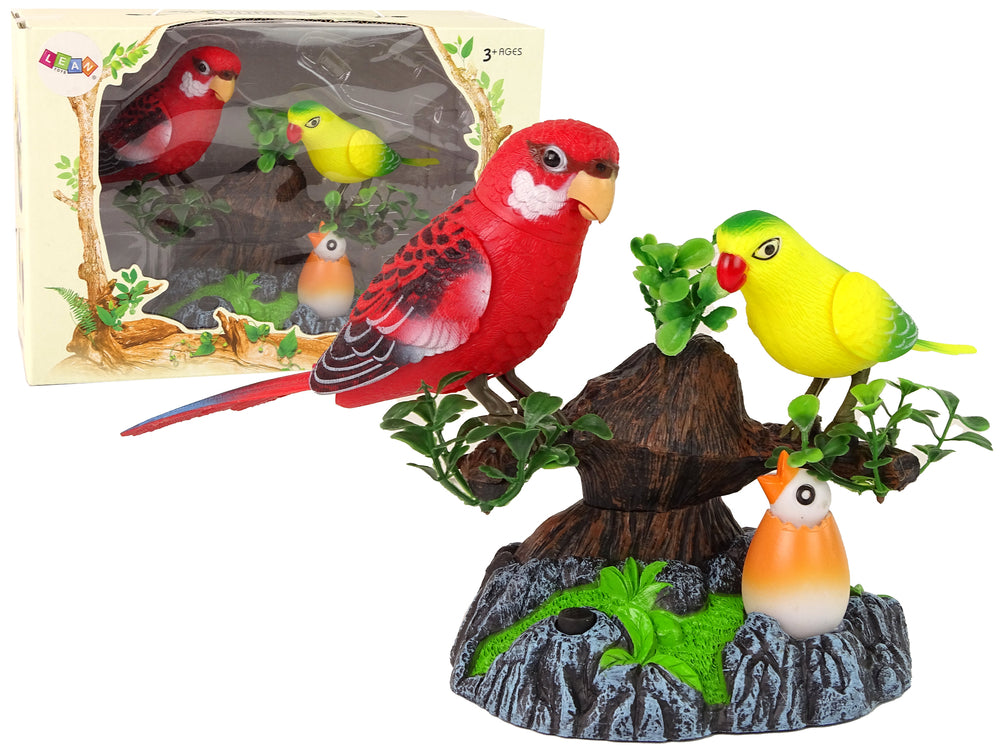 Sittiche Singend Beweglich Baum Spielzeug Natur Vögel Set Papageien