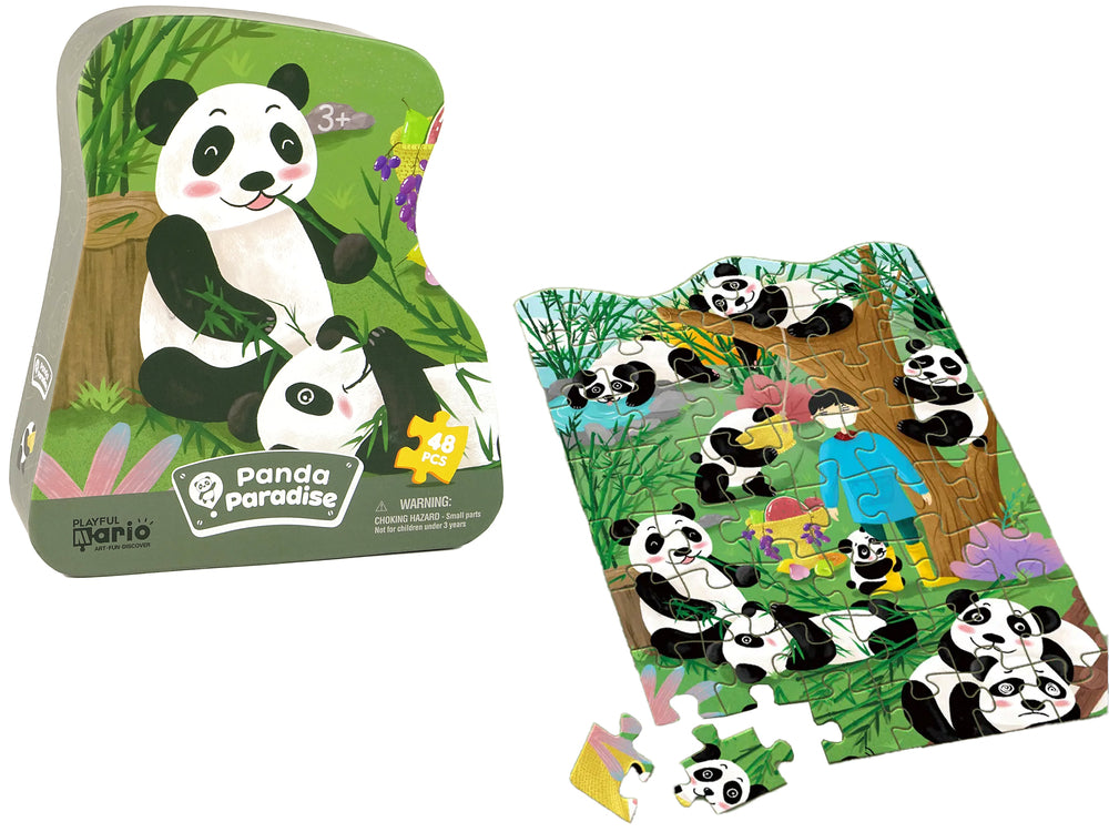 Kinder Panda Tierpuzzle Kinderpuzzle Puzzle Wald Bambus 48 Teile