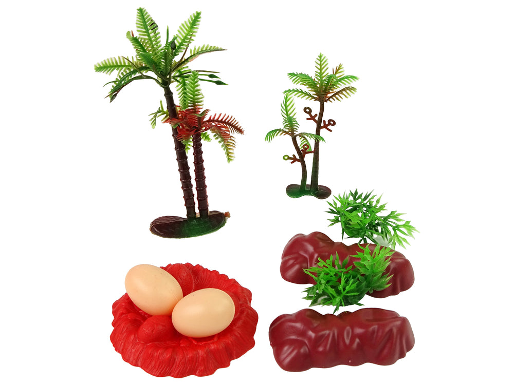 Set Dinosaurierfiguren Zubehör Spielzeug Dinosaurier Steine Bäume Eier