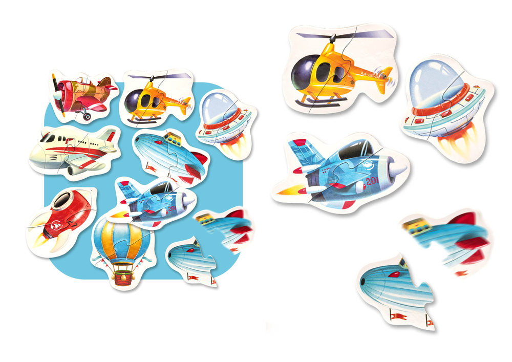 Airport Flughafen Puzzle Puzzlematte Kinderpuzzle Puzzlebrett 8 Teile