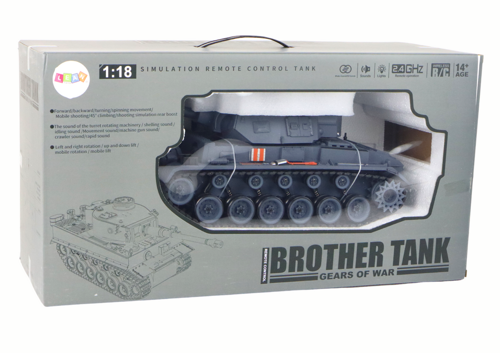 RC Tank Panzer Spielzeug Lichter Schussgeräusche Rauch Sounds LED