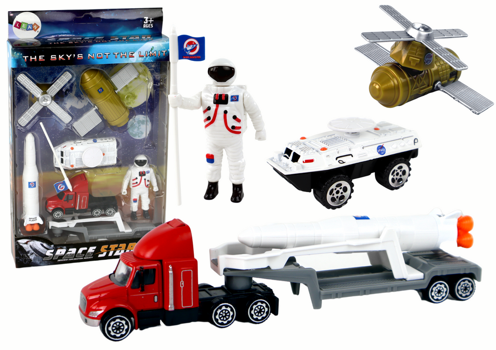 Figurenset Space Truck Rakete Weltraumspielzeug Set Raumfahrzeug LKW