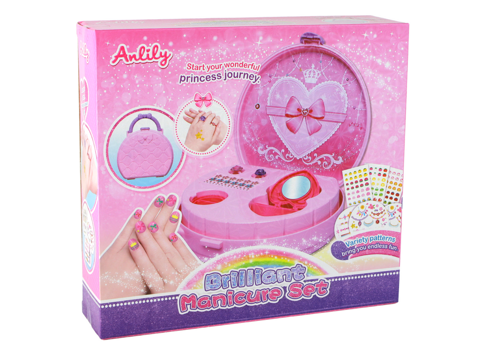 Beauty-Set Koffer Accessoires Ringe Tattoos Schönheitsset Pailletten