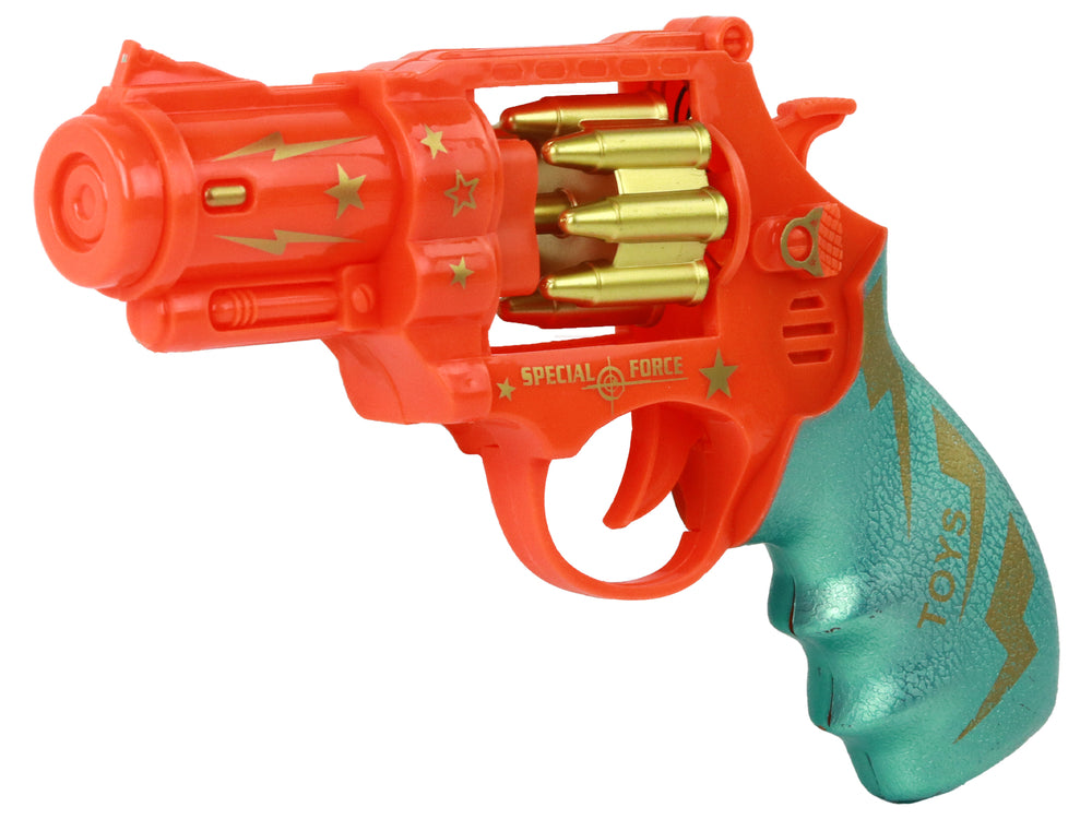 Revolverpistole Lichter Sound Revolver Pistole Kugelmagazin Spielzeug