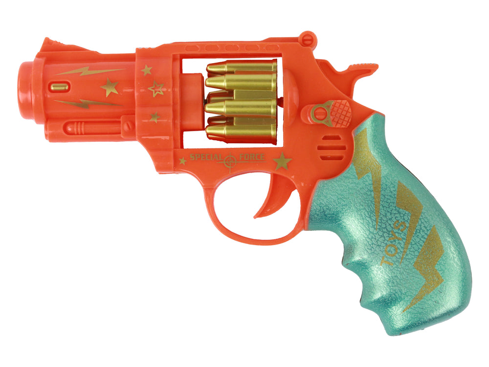 Revolverpistole Lichter Sound Revolver Pistole Kugelmagazin Spielzeug