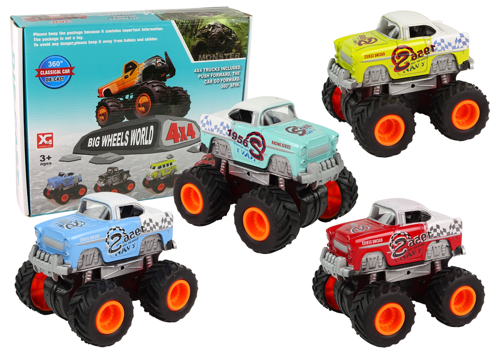 Sportwagen Großradmodell Monstertruck Auto Wagen Classic Modell Set