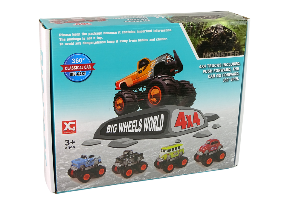 Sportwagen Großradmodell Monstertruck Auto Wagen Classic Modell Set