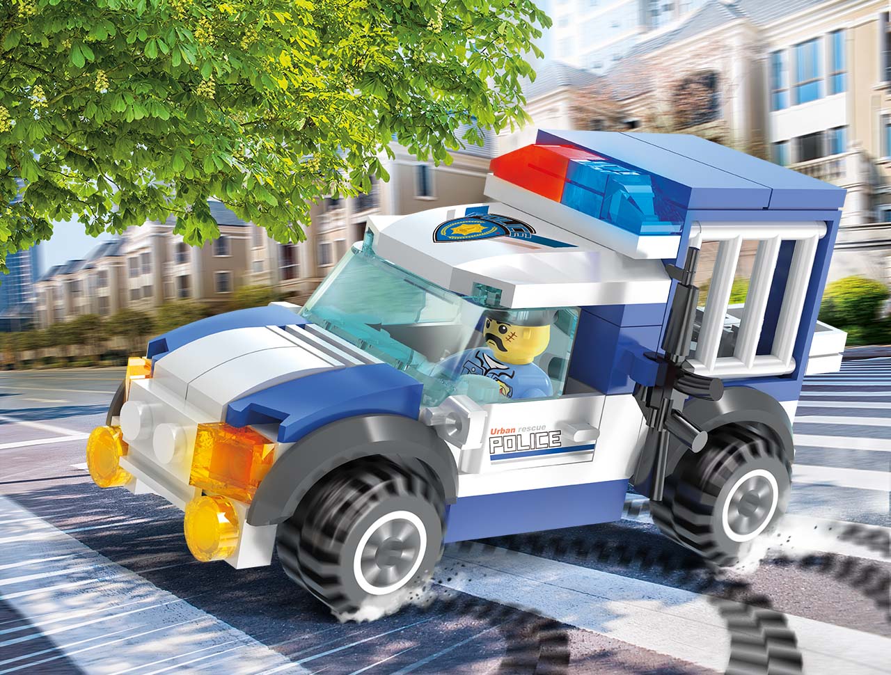 BLOCKI MyPolice Polizeiwagen Polizeiauto Bausatz Spielzeug 86 Teile