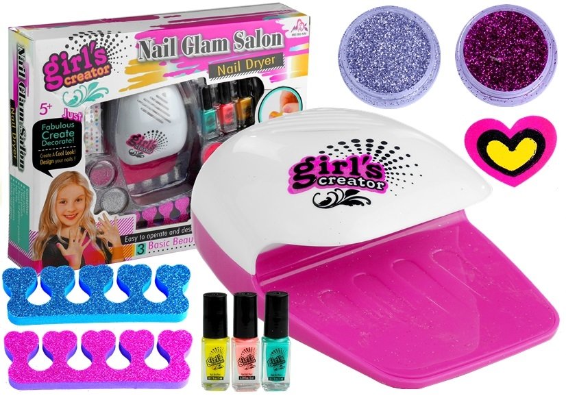 Nagellack-Set Kinder Mädchen Trockner Lampe Nagelfeile Nagelstudio Set