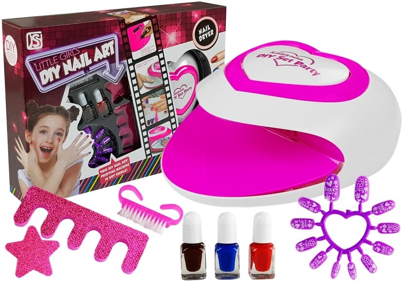 Nagellack-Set Kinder Nagellampe Mädchen Maniküre Glitzer Trockner Lack