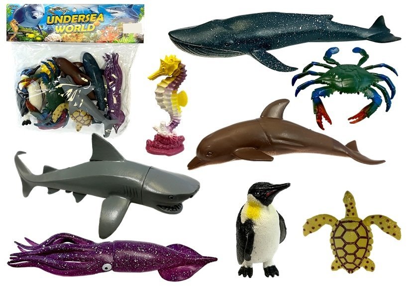 Lernset Meerestier Figuren Delfin Pinguin Hai Tier Set Spielzeug Wal