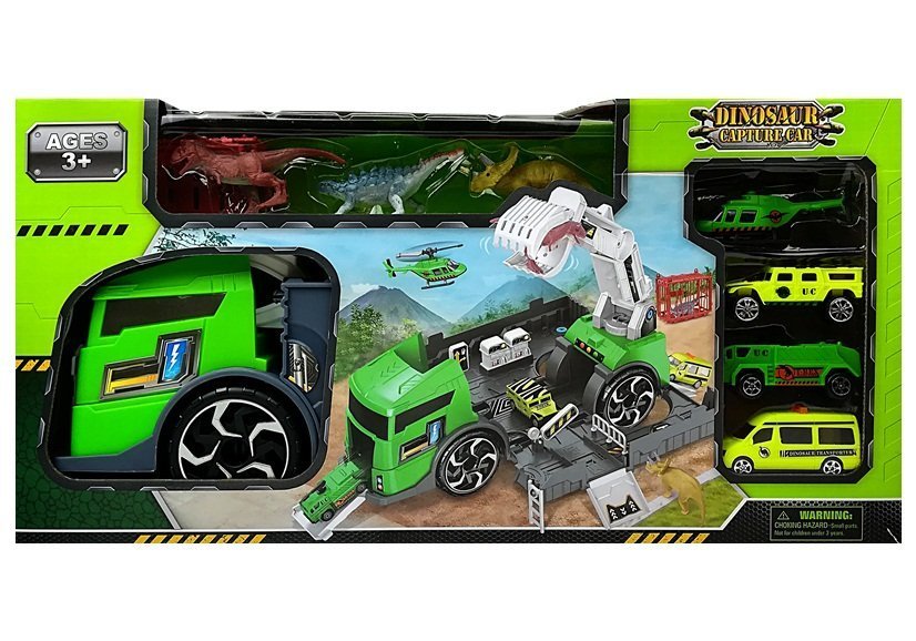 Set LKW Truck Dinosaurier Transporter Dino Fahrzeug Käfig Spielzeug