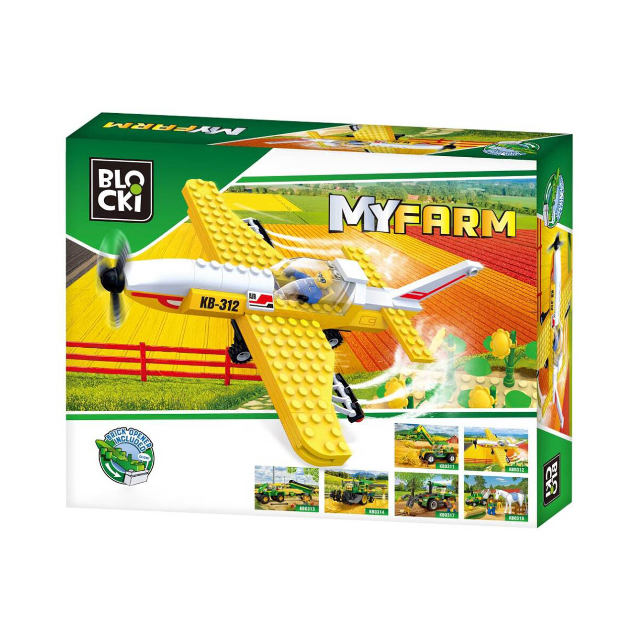 BLOCKI MyFarm Flugzeug Flieger Airplane Bausatz Spielzeug 161 Teile