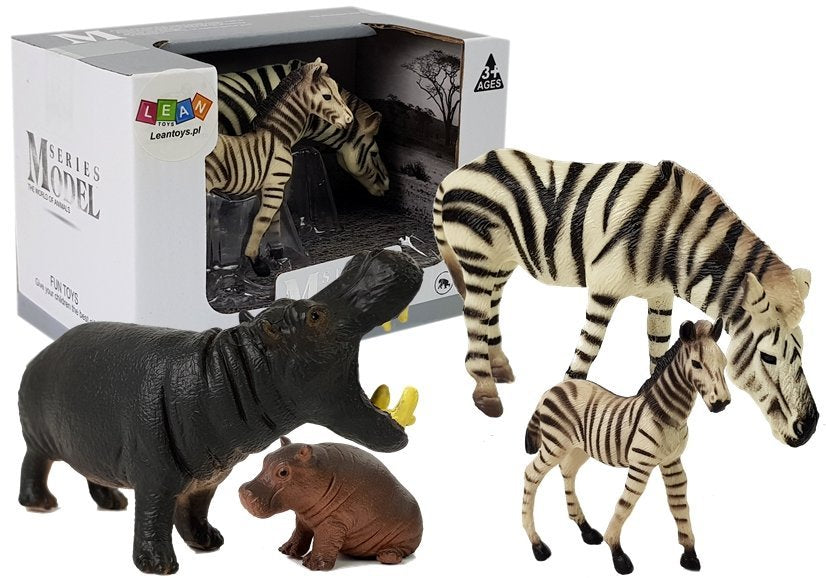 Figurenset Tiere Afrika Nilpferd Zebra Wildtiere Figuren Spielzeug Set