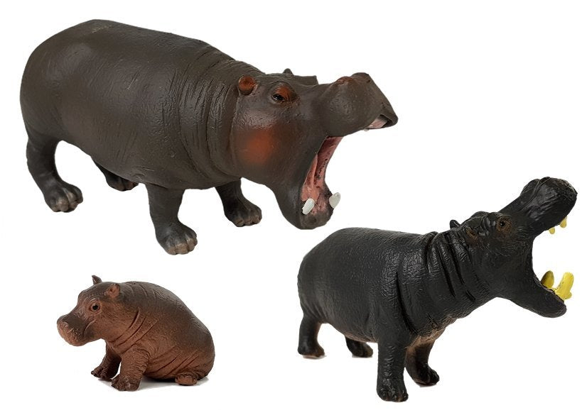 Figurenset Safari-Tiere Nilpferden Gorillas Tierfiguren Set Nilpferd