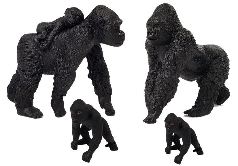 Figurenset Safari-Tiere Nilpferden Gorillas Tierfiguren Set Nilpferd