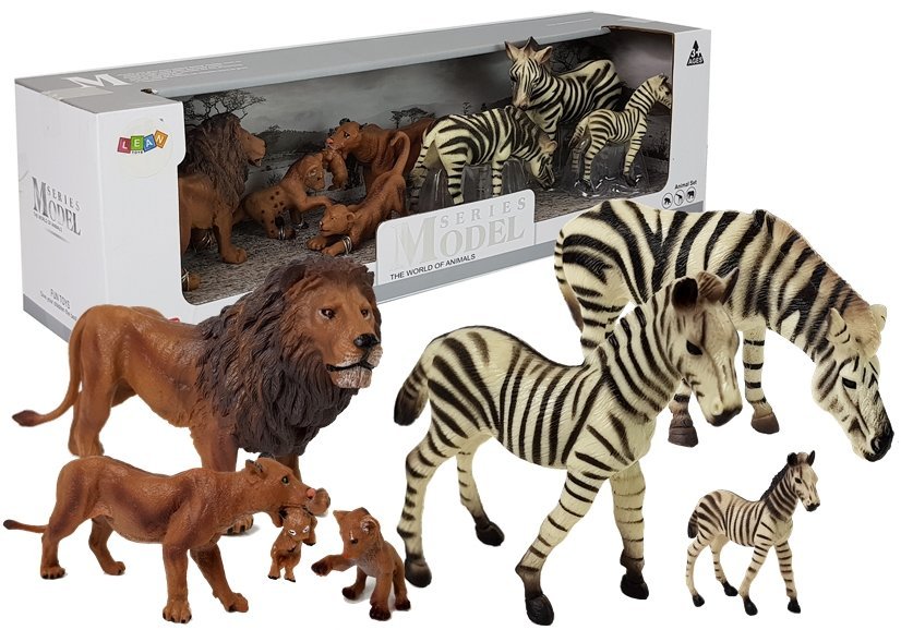 Figurenset Zebras Löwin Löwin Löwin Zebras Spielzeug Tierfiguren Set