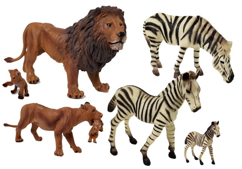 Figurenset Zebras Löwin Löwin Löwin Zebras Spielzeug Tierfiguren Set