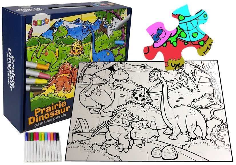 Dinosaurier Dino Tierpuzzle Kinderpuzzle Malpuzzle Puzzle 24 Teile