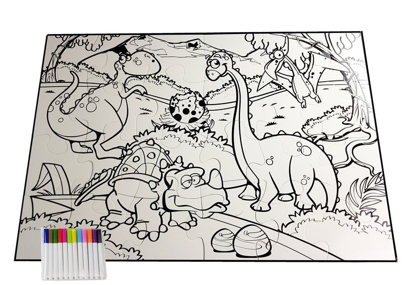 Dinosaurier Dino Tierpuzzle Kinderpuzzle Malpuzzle Puzzle 24 Teile