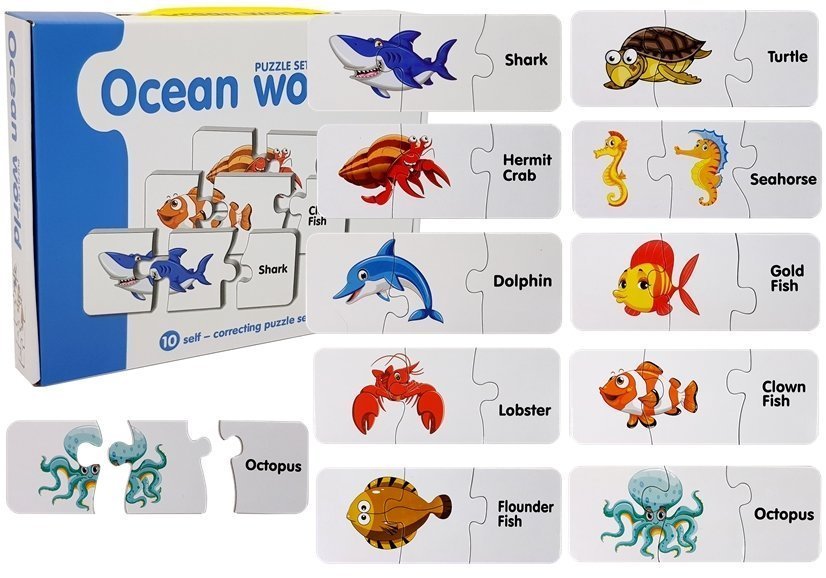 Lernpuzzle Kinder Ozean Englisch Wale Kinderpuzzle Dinowelt 10 Teile